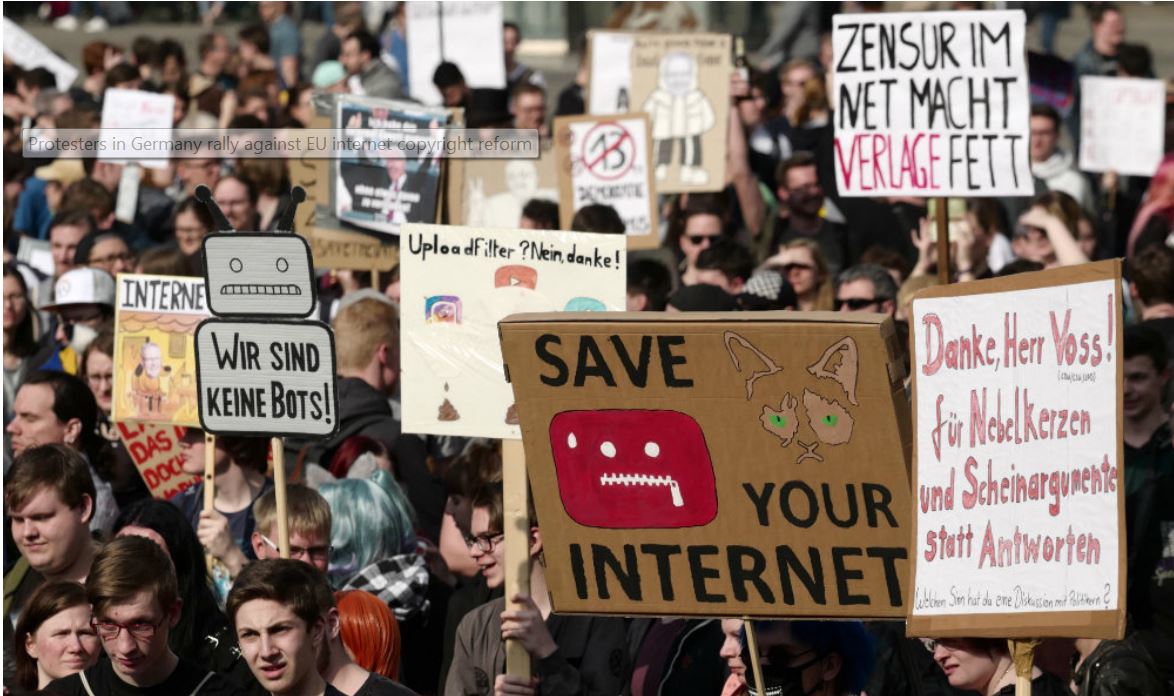 AB telif yasasç copyright protesto
