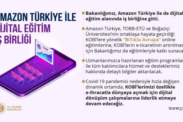 Ticaret Bakanlığı ve Amazon Türkiye, e-İhracat eğitimleri için iş birliği yaptı