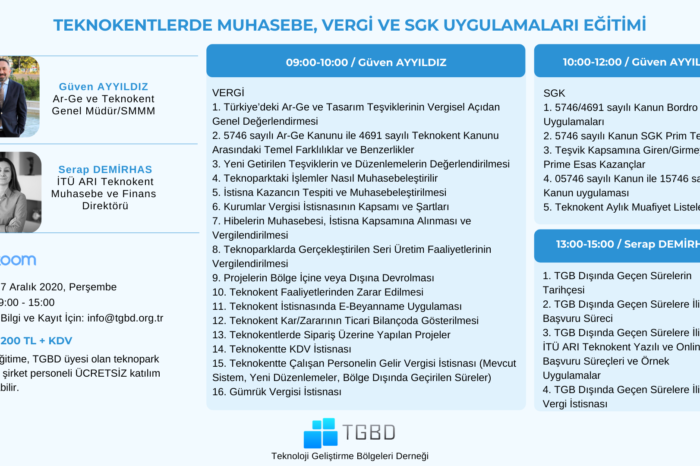 TGBD’den çevrimiçi mali teşvik uygulamaları eğitimi